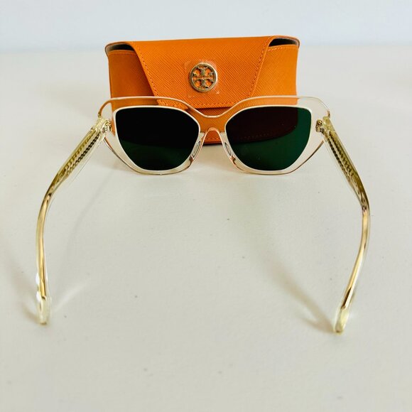 NEW TORY BURCH LIGHT YELLOW PLASTIC SUNGLASSES TY7194U 1952/3H 55-17-140 main image 4
